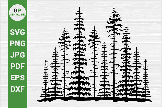 Forest SVG, Woods SVG, Pine Trees SVG, Woodland SVG, Nature SVG, Outdoor SVG, Wilderness SVG, Tree Branches SVG, Tall Trees SVG SVG GPDigitaline 