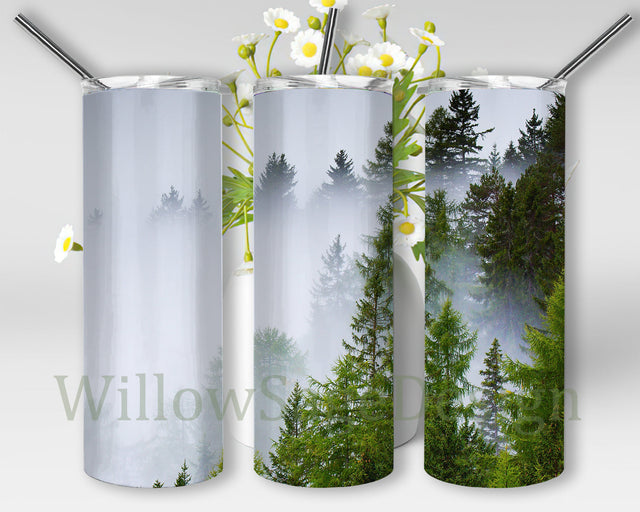 Forest Tumbler Wrap, Outdoors 20oz Skinny Tumbler, Mountains Tumbler Png, Nature Sublimation Design, Jungle Wilderness Tumbler Design for Straight, Digital Download Sublimation WillowSageDesign 
