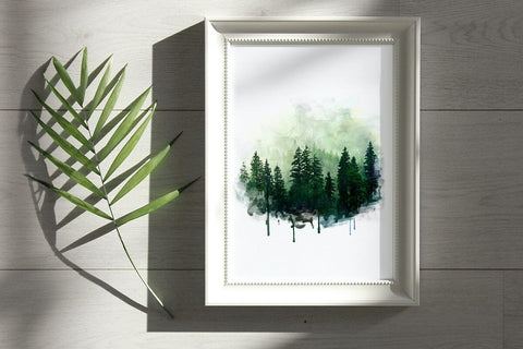 Forest Watercolor Pine Tree Sublimation Clipart PNG JPG Sublimation nikola 