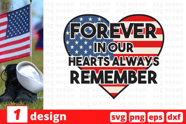 Forever in our hearts always remember SVG Cut File SVG SvgOcean 