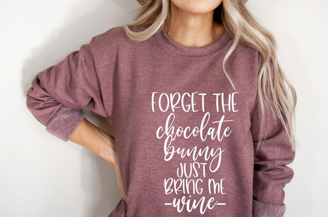 Forget the Chocolate Bunny Bring Me Wine | Funny Easter Design SVG RedFoxDesignsUS 