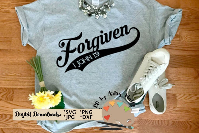 Forgiven 1 John 1:9 - Christian svg - Faith quote - Forgiveness svg dxf SVG The Artsy Spot 