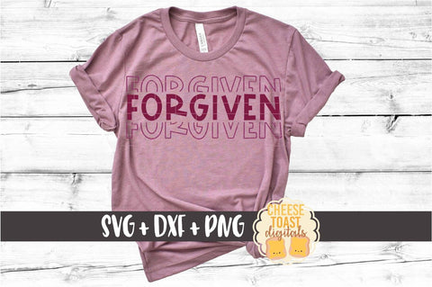 Forgiven - Mirror Word Design - SVG PNG DXF Cut Files SVG Cheese Toast Digitals 