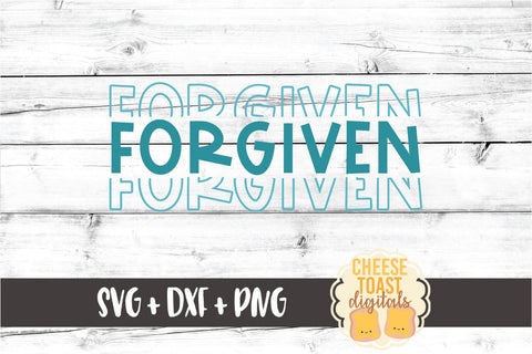 Forgiven - Mirror Word Design - SVG PNG DXF Cut Files SVG Cheese Toast Digitals 