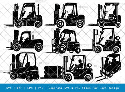 Forklift SVG, Forklift Silhouette, Lift Truck Svg, Construction Vehicle Svg, Electric Forklift Svg, Forklift Icons Svg, Heavy Equipment Svg, Forklift Bundle SVG ETC Craft 