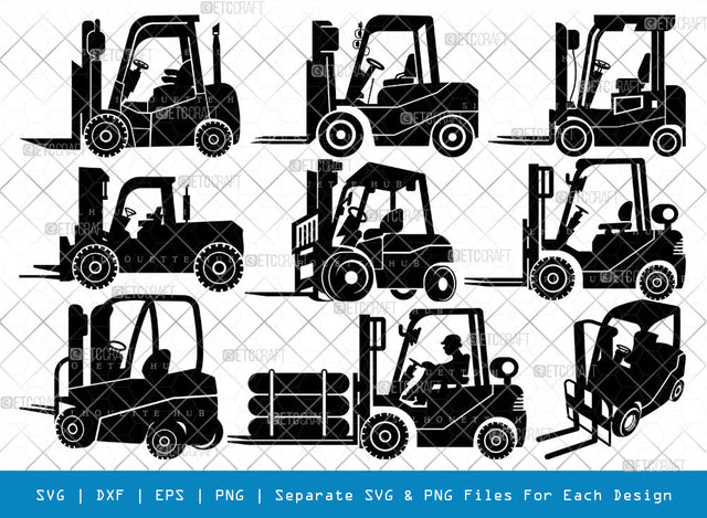 Forklift SVG, Forklift Silhouette, Lift Truck Svg, Construction Vehicle Svg, Electric Forklift Svg, Forklift Icons Svg, Heavy Equipment Svg, Forklift Bundle SVG ETC Craft 