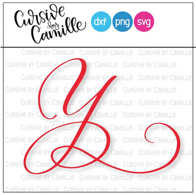 Formal Monogram Y Hand Lettered Calligraphy Cut File SVG Cursive by Camille 
