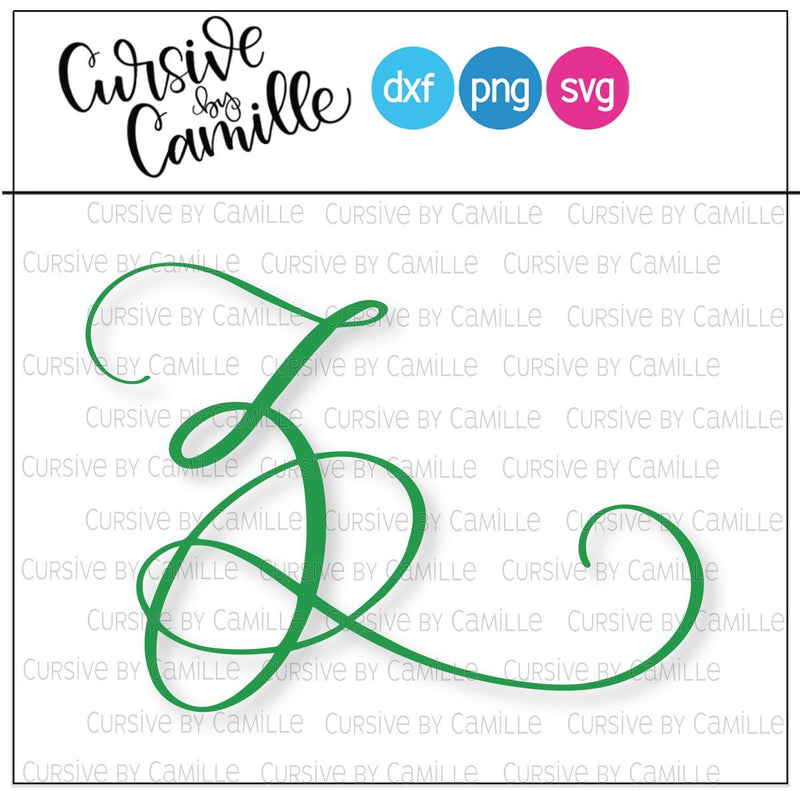 Formal Monogram Z Hand Lettered Calligraphy Cut File - So Fontsy