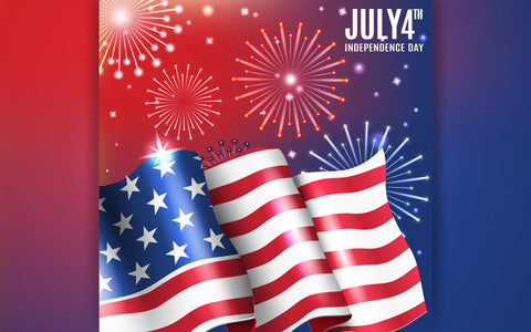 Forth of July independence day celebration banner with fireworks background SVG naemmiah021 