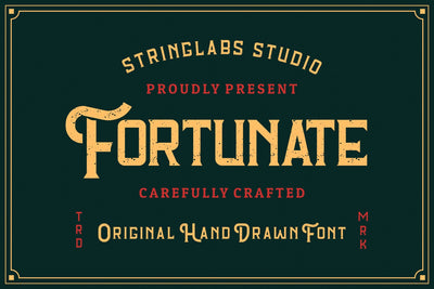 Fortunate - Original Hand Drawn Retro Font Font StringLabs 