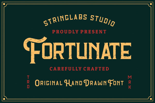 Fortunate - Original Hand Drawn Retro Font Font StringLabs 