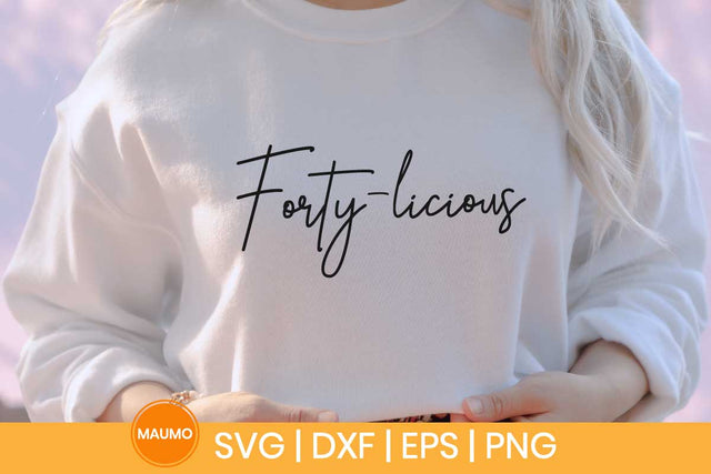 Forty-licious, 40th birthday svg quote SVG Maumo Designs 