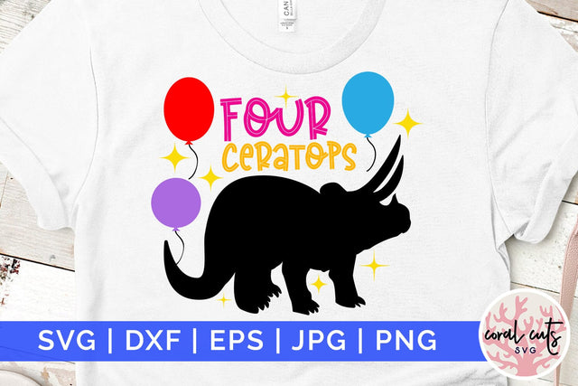 Four ceratops - Birthday SVG EPS DXF PNG Cutting File SVG CoralCutsSVG 