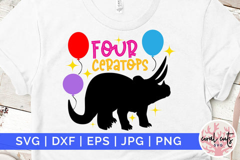 Four ceratops - Birthday SVG EPS DXF PNG Cutting File SVG CoralCutsSVG 