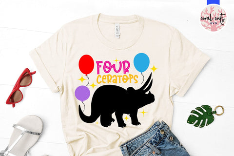 Four ceratops - Birthday SVG EPS DXF PNG Cutting File SVG CoralCutsSVG 