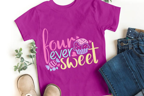 Four Ever Sweet| 4th Birthday SVG Cutting Files. SVG CosmosFineArt 