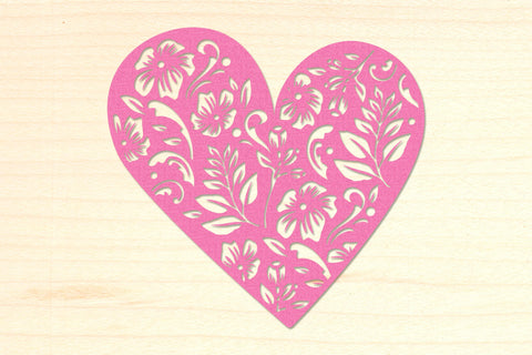 Four Floral Hearts SVG paper cut files SVG Angel on Empire 