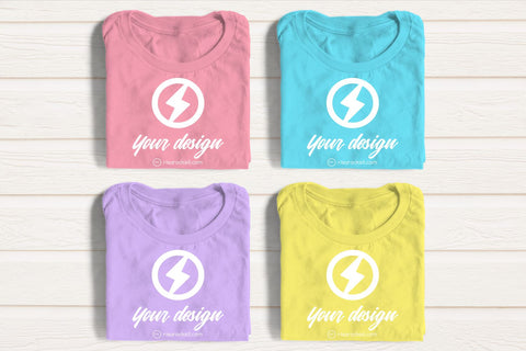 Four Folded Tees Craft PNG Mockup Mock Up Photo Risa Rocks It 