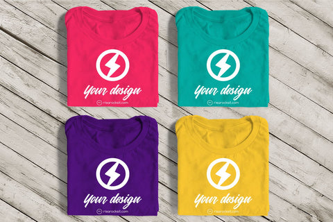 Four Folded Tees Craft PNG Mockup Mock Up Photo Risa Rocks It 