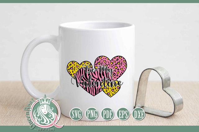 Four Hearts Be Valentine SVG SVG QueenBrat Digital Designs 
