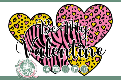 Four Hearts Be Valentine SVG SVG QueenBrat Digital Designs 