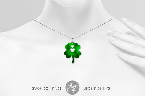Four Leaf Clover Earrings SVG, Saint Patrick's Day Earrings SVG Artisan Craft SVG 