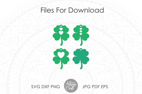 Four Leaf Clover Earrings SVG, Saint Patrick's Day Earrings SVG Artisan Craft SVG 