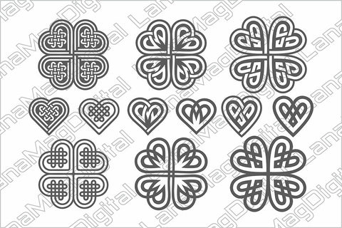 Four leaf lucky clover svg, Irish coasters svg, Shamrock Decor SVG LanaMagDigital 