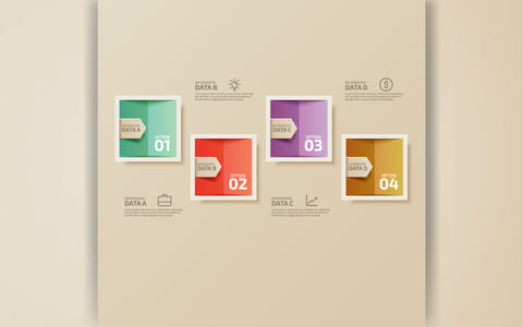 Four Steps Gradient Squire Infographic template SVG naemmiah021 