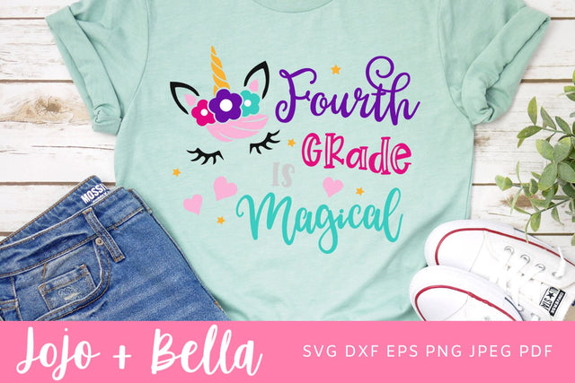 Fourth Grade Is Magical Svg, Back to School Svg, Svg, School Svg, Unicorn Svg, Kids Svg, Shirt Svg, Svg Designs For Cricut, Cricut Svg SVG Jojo&Bella 