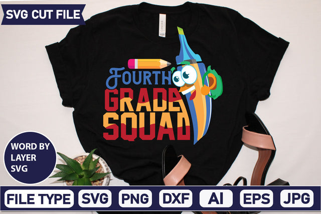 Fourth Grade Squad SVG Cut File SVG DesignPlante 503 