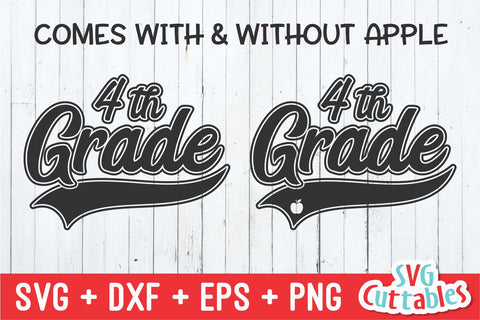 Fourth Grade svg - 4th Grade Cut File - Teacher - Swoosh - svg - dxf - eps - png - Cut File - Silhouette - Cricut - Digital Download SVG Svg Cuttables 
