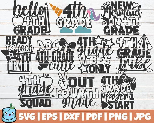 Fourth Grade SVG Bundle SVG MintyMarshmallows 