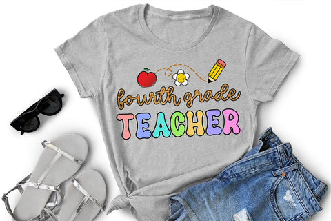 Fourth Grade Teacher Sublimation PNG I Teacher Shirt PNG Sublimation Happy Printables Club 