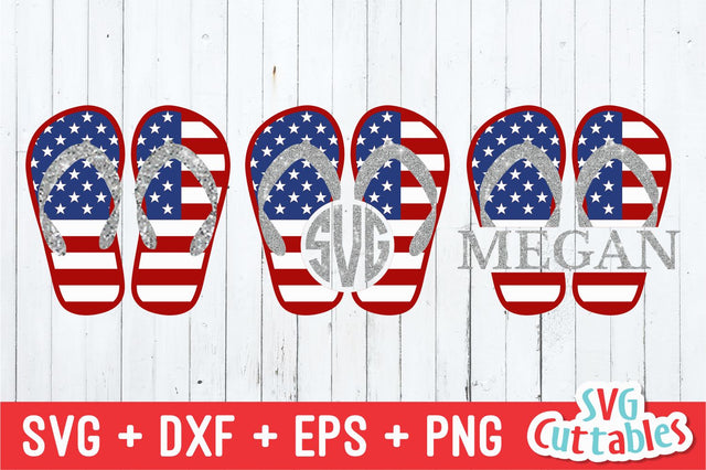 Fourth of July Flip Flops Svg Cuttables 