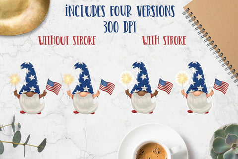 Fourth of July gnome |Summer Gnome |Sublimation or sticker Sublimation Brushed Rose 