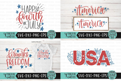 Fourth of July Mini Bundle Set SVG Lilium Pixel SVG 
