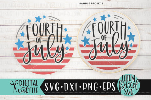Fourth of July Round Frame - Fourth of July SVG SVG Lilium Pixel SVG 