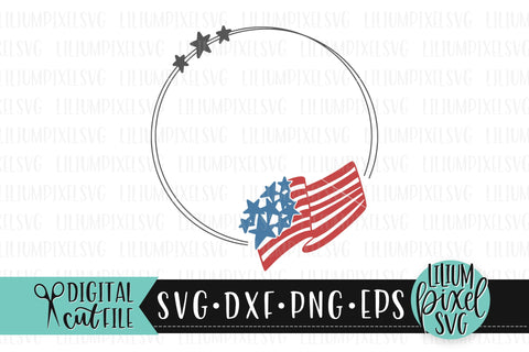 Fourth of July Round Frame Mini Bundle Set SVG Lilium Pixel SVG 