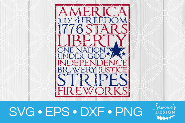Fourth of July Subway Art SVG SavanasDesign 