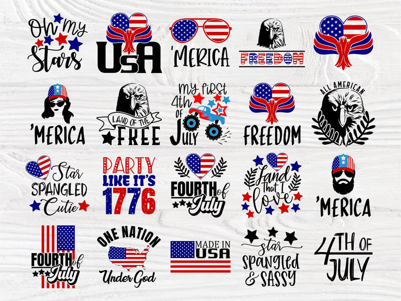 Fourth of July SVG Bundle, Patriotic Svg, USA Svg - So Fontsy