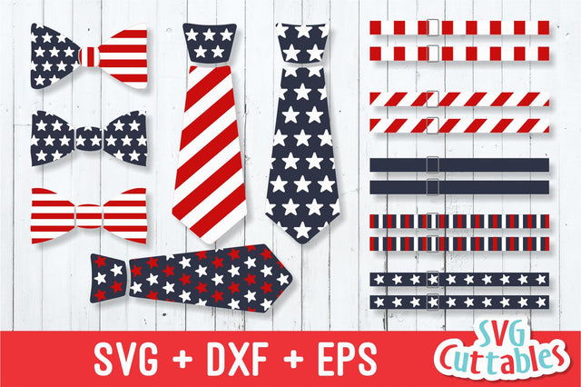 Fourth of July Ties and Suspenders SVG Svg Cuttables 