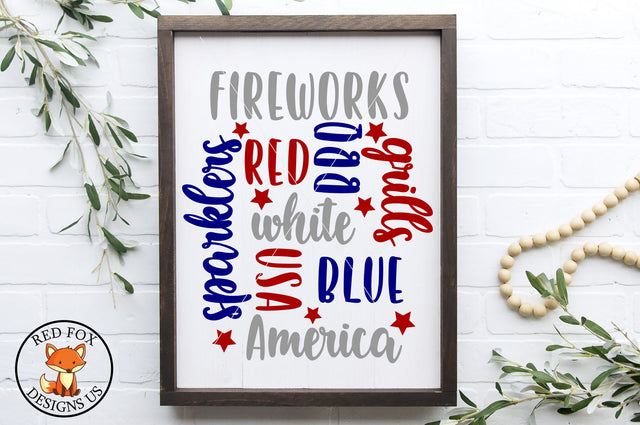Fourth of July Words SVG | 4th of July SVG |SVG PNG DXF SVG RedFoxDesignsUS 