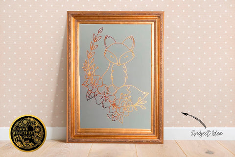 Fox 1 - Single line for Foil Quill | Digi Stamp Sketch DESIGN DrawnTogether with love 