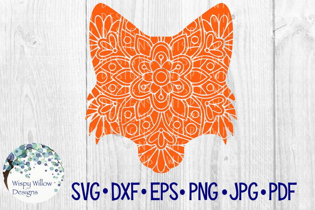 Fox Face Floral Mandala SVG Wispy Willow Designs 