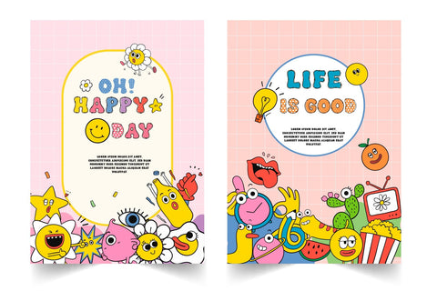 Fox Happy & Fox Happy Line Duo Font Font Fox7 By Rattana 