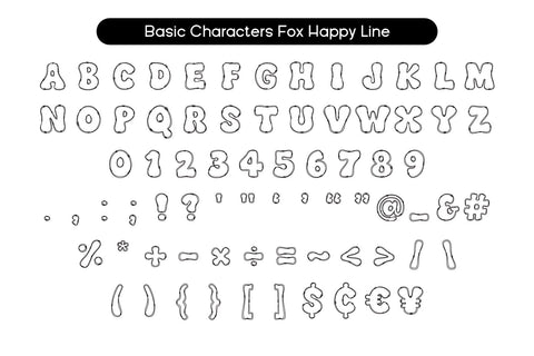 Fox Happy & Fox Happy Line Duo Font Font Fox7 By Rattana 