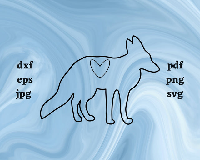 Fox Heart SVG Cut File SVG Northern Light SVG 
