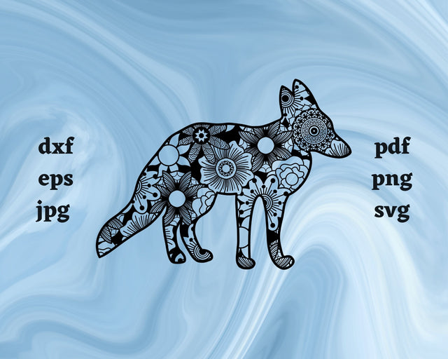 Fox Mandala SVG Cut File SVG Northern Light SVG 
