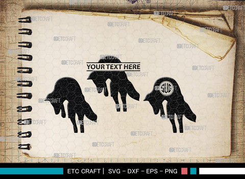 Fox Monogram, Fox Silhouette, Fox SVG, Jackal Svg, Silver Fox Svg, Wildlife Svg, SB00267 SVG ETC Craft 